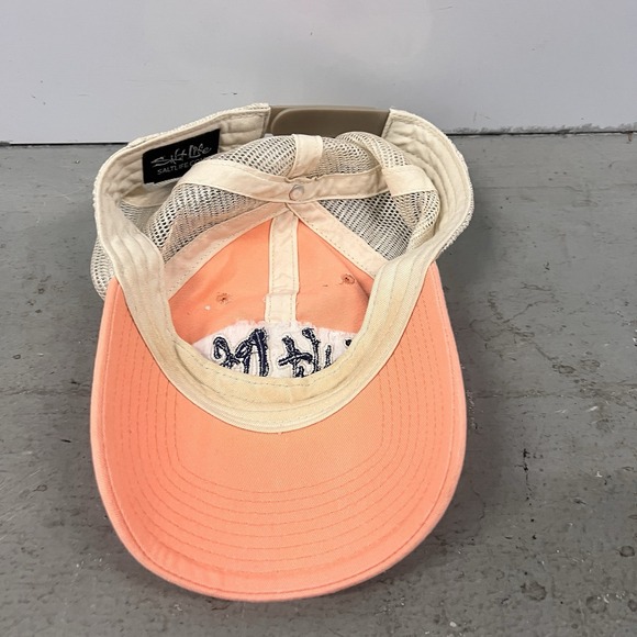 Salt Life Pink Tan Mesh Baseball Cap Adjustable Trucker Hat Beach Surf Lifestyle - Picture 7 of 7